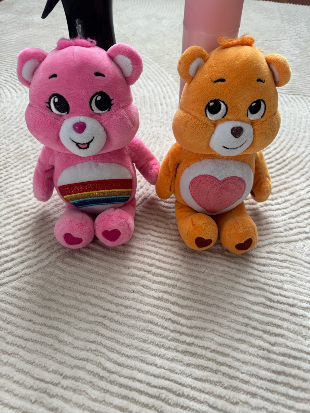 Care Bear Plush set  Heart & Rainbow Bear Duo - Pink and Orange Kids Toy Set